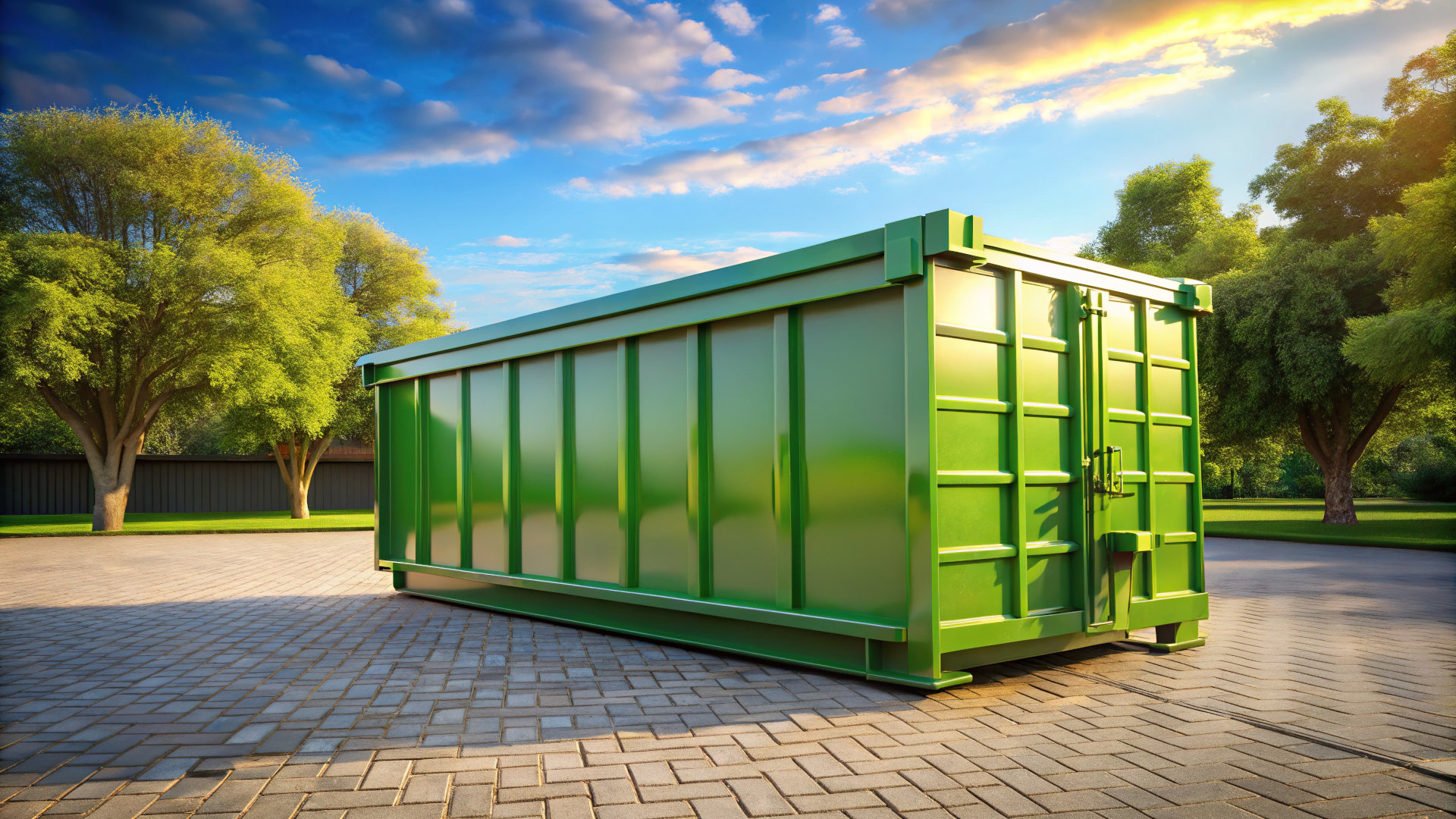 Bright Green Dumpster